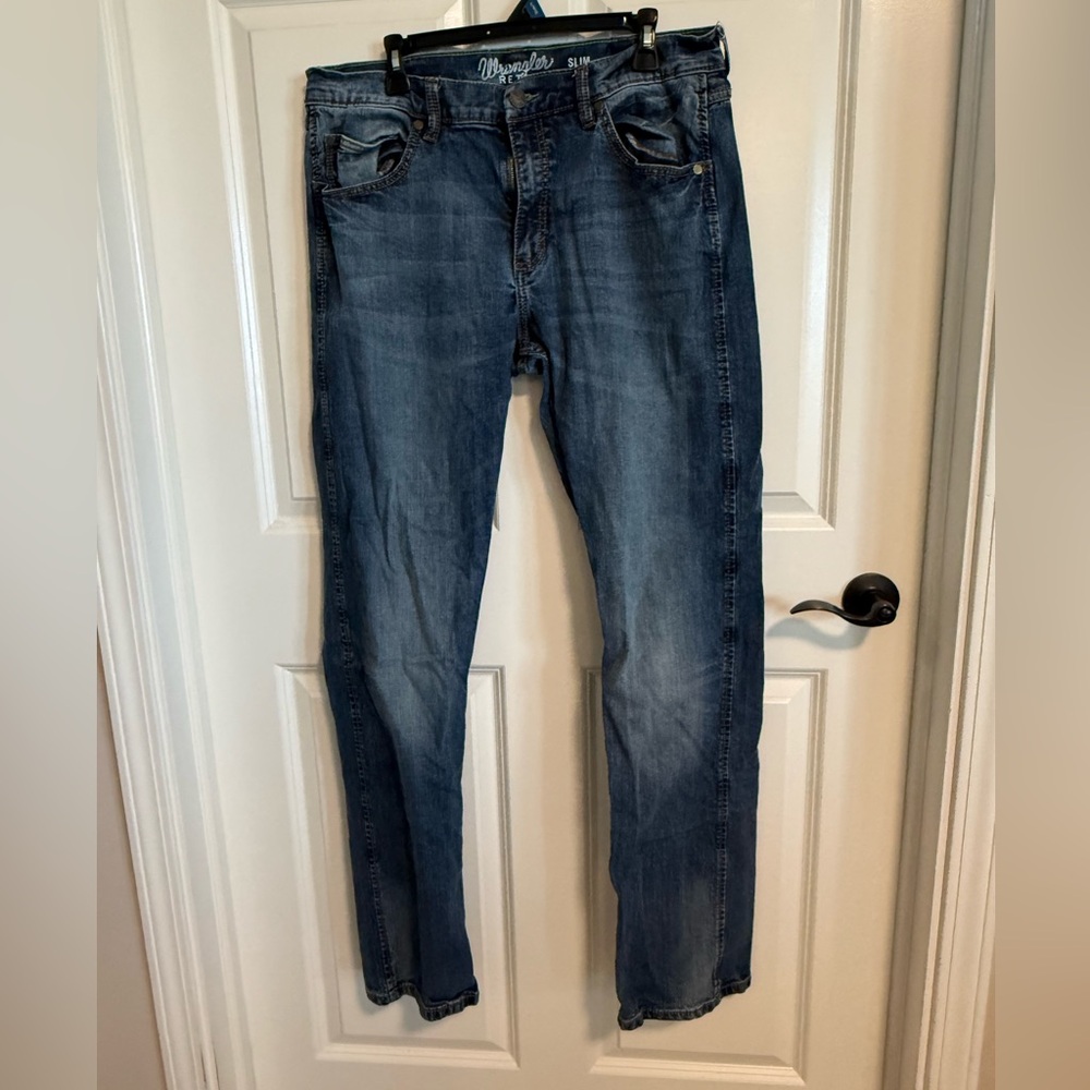 Wrangler Men's Slim Straight Jeans - Dark Blue
